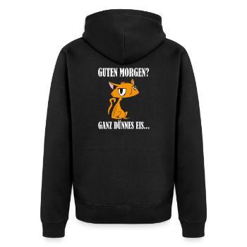 Guten Morgen Ganz Dünnes Eis Cartoon - Unisex Premium Organic Zip Hoodie - black - Back - Nico (187cm)