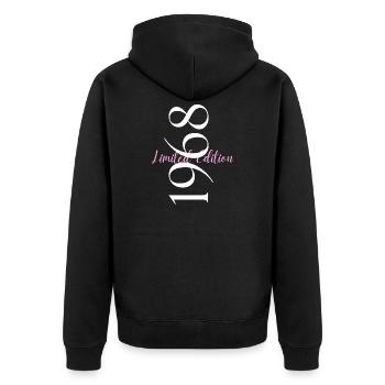 Limited Edition 1968 Anniversary 1968 Born in 1968 - Unisex Premium Organic Zip Hoodie - black - Back - Nico (187cm)