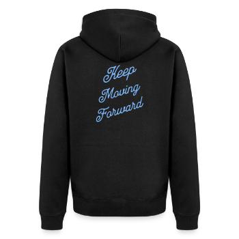 Keep Moving Forward - Unisex Premium Organic Zip Hoodie - black - Back - Nico (187cm)