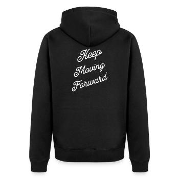 Advanced Always Lettering Script - Unisex Premium Organic Zip Hoodie - black - Back - Nico (187cm)