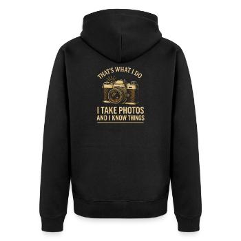 That's what I do, I take pictures and I want to - Unisex Premium Organic Zip Hoodie - black - Back - Nico (187cm)