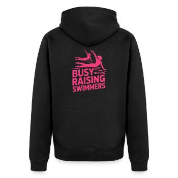 Synchronschwimmen Kunstschwimmen Wassersport - Unisex Premium Bio Zip Hoodie - Schwarz - Hinten - Nico (187cm)