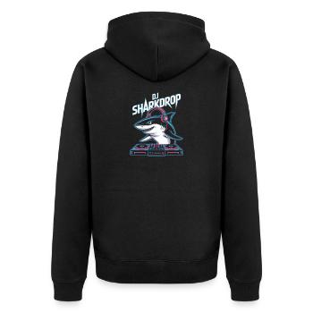 DJ SHARKDROP Shark DJ Booth Rave Vibes - Veste à capuche bio Premium Unisexe - noir - Dos - Nico (187cm)