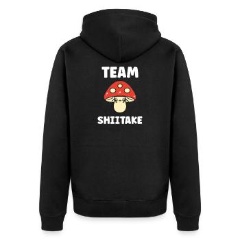 Team Shiitake Kawaii Champignon - Veste à capuche bio Premium Unisexe - noir - Dos - Nico (187cm)