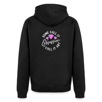 Diamond Painting Artist Call It Obsession Diamond - Unisex Premium Bio Zip Hoodie - Schwarz - Hinten - Nico (187cm)
