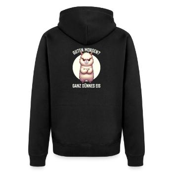 Guten Morgen Ganz Dünnes Eis Alpaka Schlafmützen - Unisex Premium Organic Zip Hoodie - black - Back - Nico (187cm)