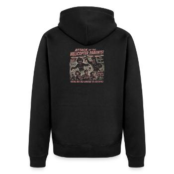 Helikopter-Eltern greifen Filmplakat Halloween an - Unisex Premium Bio Zip Hoodie - Schwarz - Hinten - Nico (187cm)