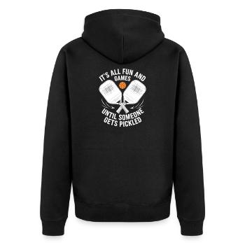 Équipement de pickleball Raquette de padel drôle - Veste à capuche bio Premium Unisexe - noir - Dos - Nico (187cm)