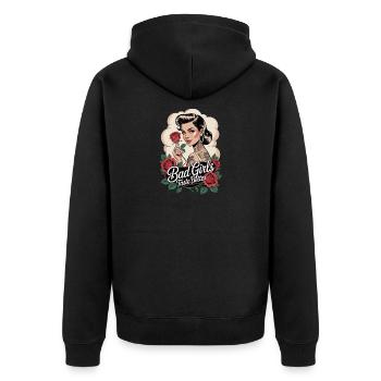 Bad Girls Taste Better Tattoo Style - Unisex Premium Organic Zip Hoodie - black - Back - Nico (187cm)