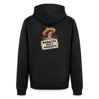  Mamacita Braucht Eine Margarita Lustiger Sombrero - Unisex Premium Bio Zip Hoodie - Schwarz - Hinten - Nico (187cm)