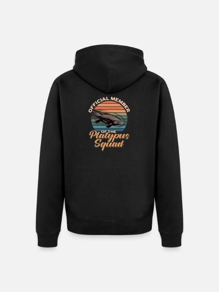 Funny aesthetic Kawaii Platypus - Unisex Premium Organic Zip Hoodie - black