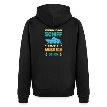 Lustige Kreuzfahrt Sprüche Outfits Urlaub - Unisex Premium Bio Zip Hoodie - Schwarz - Hinten - Nico (187cm)