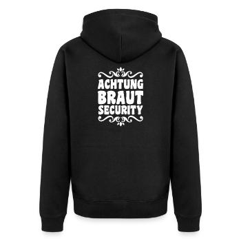 JGA Team Braut Junggesellinnenabschied - Unisex Premium Bio Zip Hoodie - Schwarz - Hinten - Nico (187cm)