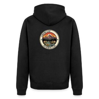 Retiree Camping Retirement Plan - Unisex Premium Organic Zip Hoodie - black - Back - Nico (187cm)