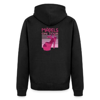 Junggeselllinnenabschied JGA Party Outfits - Unisex Premium Bio Zip Hoodie - Schwarz - Hinten - Nico (187cm)