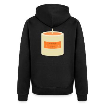 Pumpkin Spice Candle  - Unisex Premium Organic Zip Hoodie - black - Back - Nico (187cm)