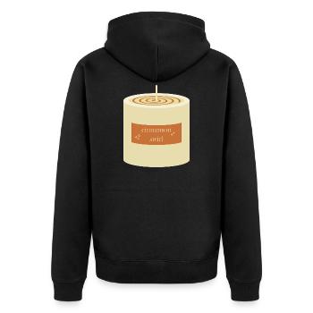 Cinnamon Swirl Candle  - Unisex Premium Organic Zip Hoodie - black - Back - Nico (187cm)