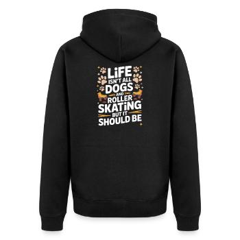 Roller Skating Saying Cats Joke Skating Gift - Unisex Premium Organic Zip Hoodie - black - Back - Nico (187cm)