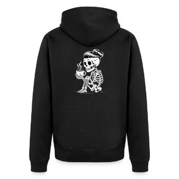 Café Sipper Squelette - Veste à capuche bio Premium Unisexe - noir - Dos - Nico (187cm)