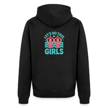 Synchronschwimmen Kunstschwimmen Wassersport - Unisex Premium Bio Zip Hoodie - Schwarz - Hinten - Nico (187cm)