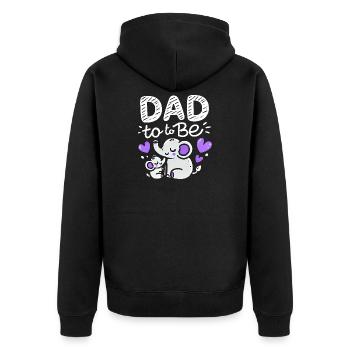 Dad To Be Elephant Baby Reveal, Fathers  - Unisex Premium Organic Zip Hoodie - black - Back - Nico (187cm)