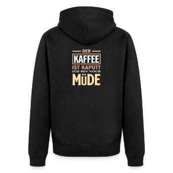 Le café est rompu – sommeil fatigué - Veste à capuche bio Premium Unisexe - noir - Dos - Nico (187cm)