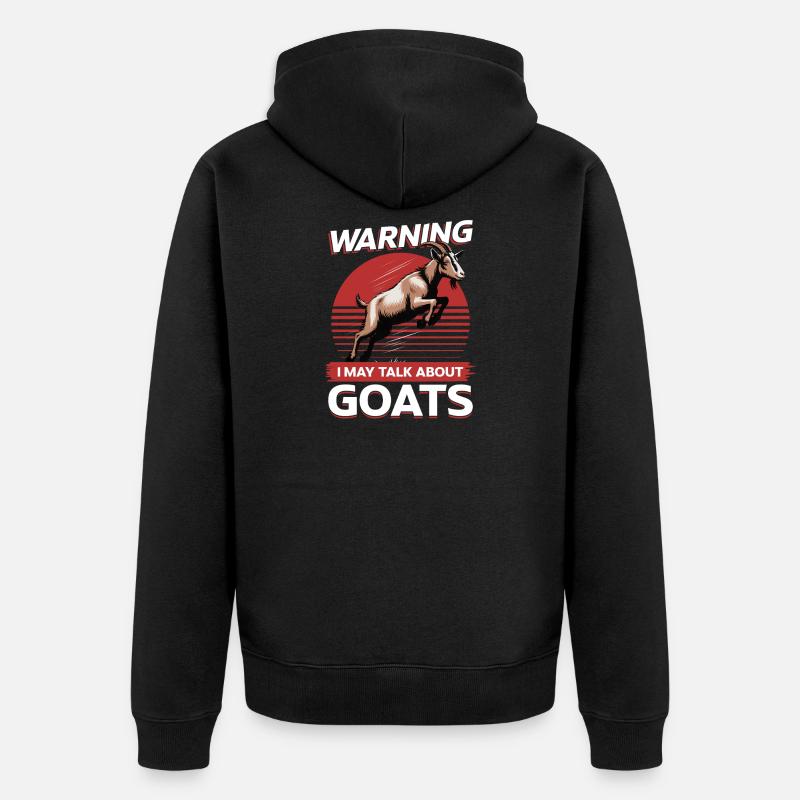 Drôle d’animal de la ferme chèvre - Veste à capuche bio Premium Unisexe - noir