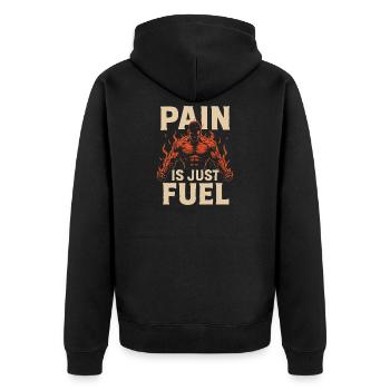 La douleur n’est qu’un carburant : une force ardente - Veste à capuche bio Premium Unisexe - noir - Dos - Nico (187cm)