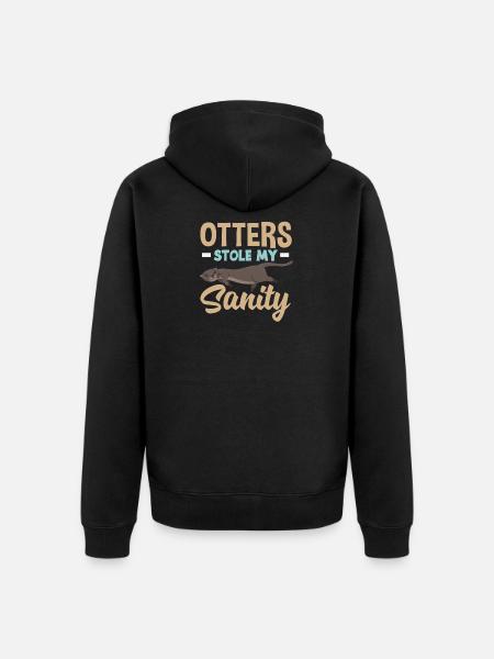 Seeotter Cartoon Sanity - Unisex Premium Bio Zip Hoodie - Schwarz