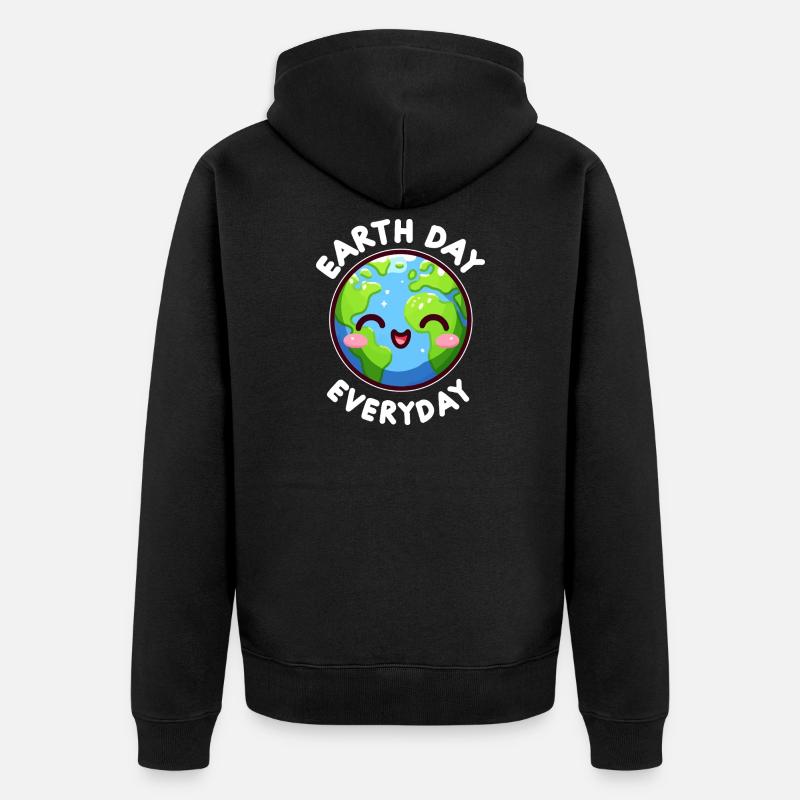 Terre Heureuse Jour Éternel - Veste à capuche bio Premium Unisexe - noir