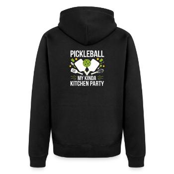 Pickleball My Kinda Kitchen Party - Unisex Premium Organic Zip Hoodie - black - Back - Nico (187cm)