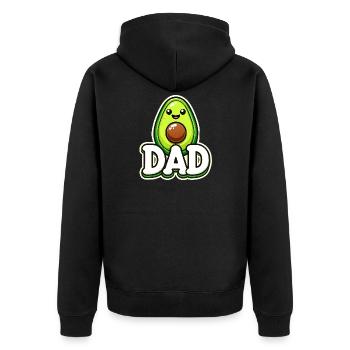 Avocado Dad, Funny Fathers Loves Avocados  - Unisex Premium Organic Zip Hoodie - black - Back - Nico (187cm)
