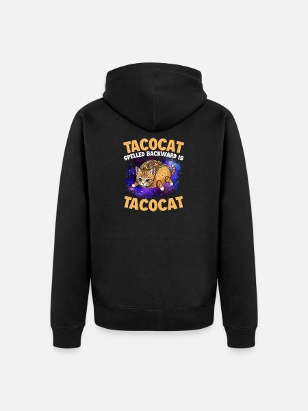 Tacocat Spelled Backward Is Tacocat - Unisex Premium Organic Zip Hoodie - black