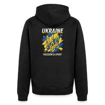 Ukraine Liberté Cimier Art - Veste à capuche bio Premium Unisexe - noir - Dos - Nico (187cm)