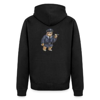 paresseux policier micro police - Veste à capuche bio Premium Unisexe - noir - Dos - Nico (187cm)