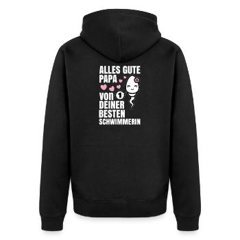 All the best dad wishes you your best swimmer - Unisex Premium Organic Zip Hoodie - black - Back - Nico (187cm)