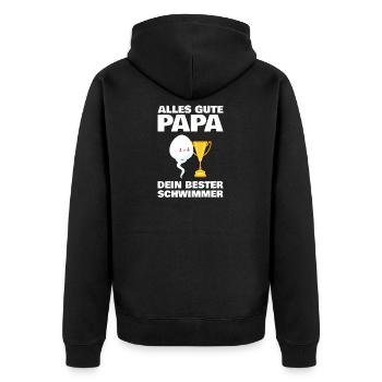 All the best dad wishes you your best swimmer - Unisex Premium Organic Zip Hoodie - black - Back - Nico (187cm)