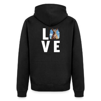 Wallabies Wallaby - Unisex Premium Organic Zip Hoodie - black - Back - Nico (187cm)