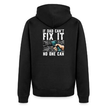 If daddy can't fix it, no one can - Unisex Premium Organic Zip Hoodie - black - Back - Nico (187cm)