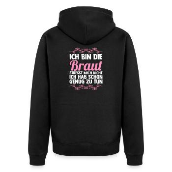 Bachelor Party Team Bride Hen Party - Unisex Premium Organic Zip Hoodie - black - Back - Nico (187cm)