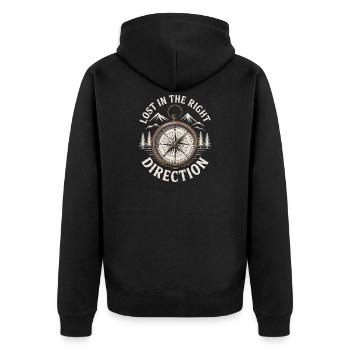 Motif vintage de randonnée pour les globe-trotters - Veste à capuche bio Premium Unisexe - noir - Dos - Nico (187cm)