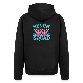 Synchronschwimmen Kunstschwimmen Wassersport - Unisex Premium Bio Zip Hoodie - Schwarz - Hinten - Nico (187cm)