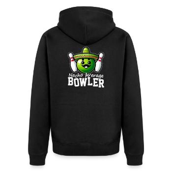 Nacho Bowler Colorful Sombrero - Unisex Premium Organic Zip Hoodie - black - Back - Nico (187cm)