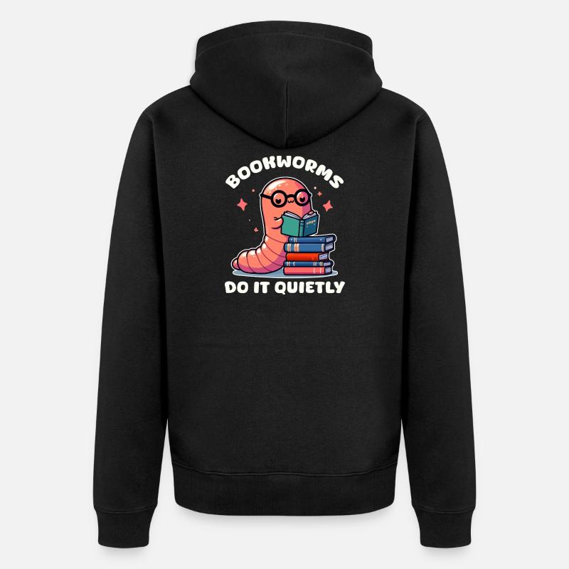 Librivore Lisant Doux - Veste à capuche bio Premium Unisexe - noir