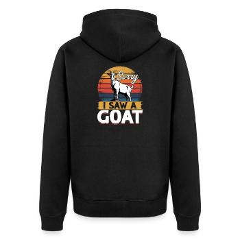 Funny Farm Animal Goat - Unisex Premium Organic Zip Hoodie - black - Back - Nico (187cm)
