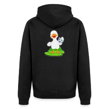 Ente Handballspieler Handball - Unisex Premium Bio Zip Hoodie - Schwarz - Hinten - Nico (187cm)