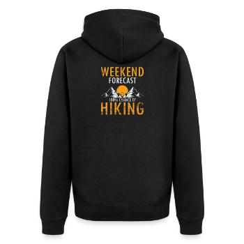 Weekend Forecast 100 Percent Hiking Adventure - Unisex Premium Bio Zip Hoodie - Schwarz - Hinten - Nico (187cm)