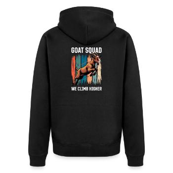 Funny Farm Animal Goat - Unisex Premium Bio Zip Hoodie - Schwarz - Hinten - Nico (187cm)