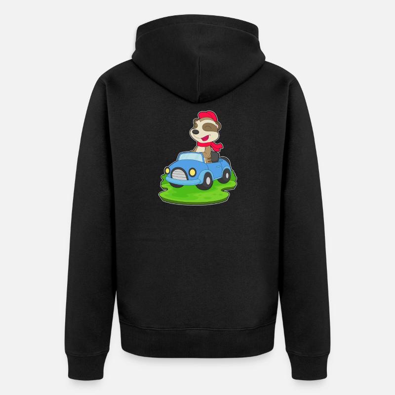 Erdmännchen Auto - Unisex Premium Bio Zip Hoodie - Schwarz