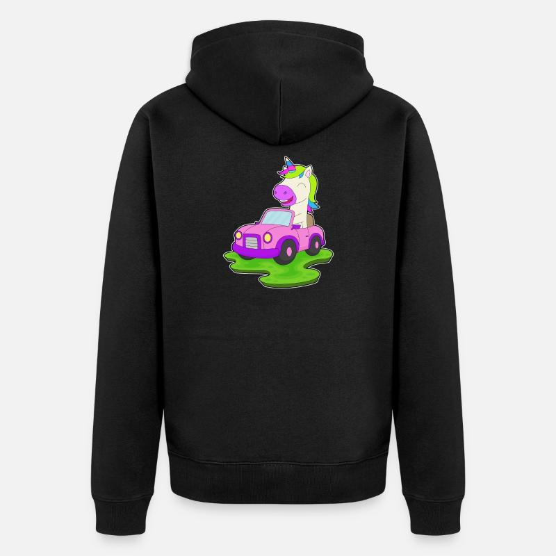Voiture Licorne - Veste à capuche bio Premium Unisexe - noir